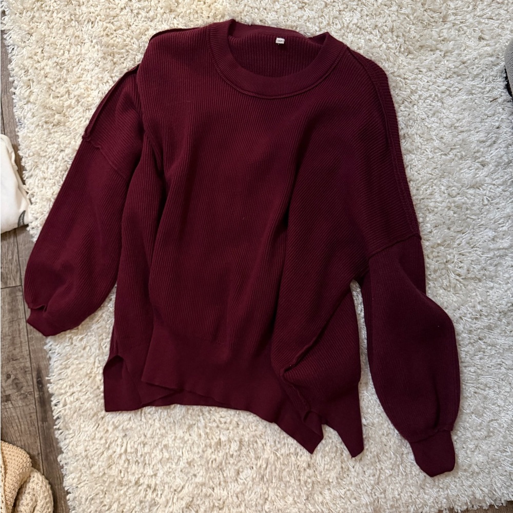 Amazon Women's Deep Red Cowl Sweater